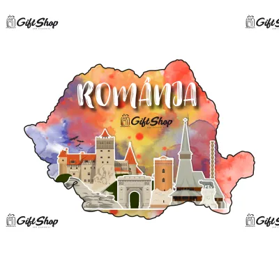 Mgs001-magnet frigider -harta,romania